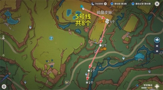 烬芯花采集路线图